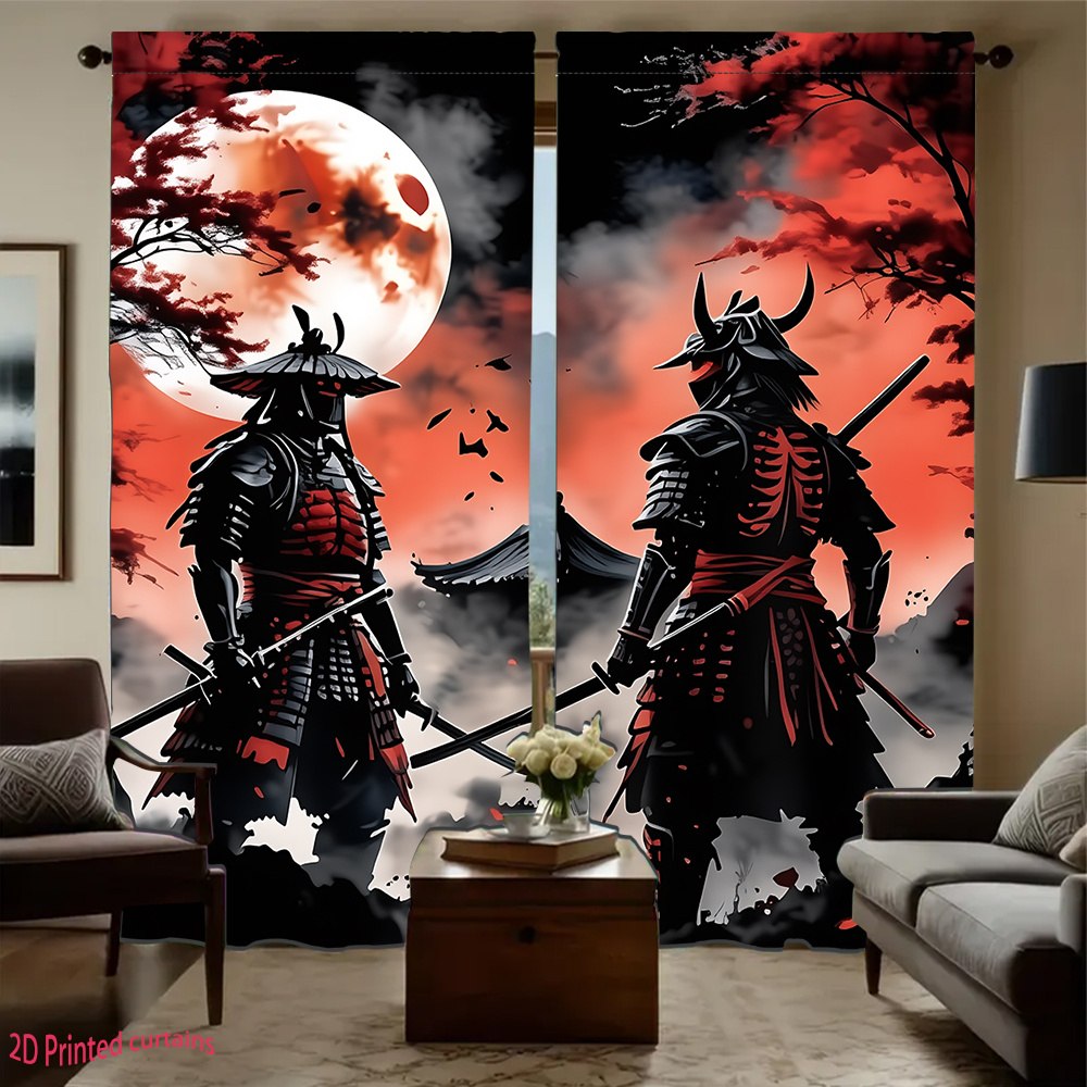 TEMU 2pcs Curtain Panels - Semi-sheer Rod Pocket Window Drapes With Design, Machine Washable Suitable For Living Room &, For /pets, Panels