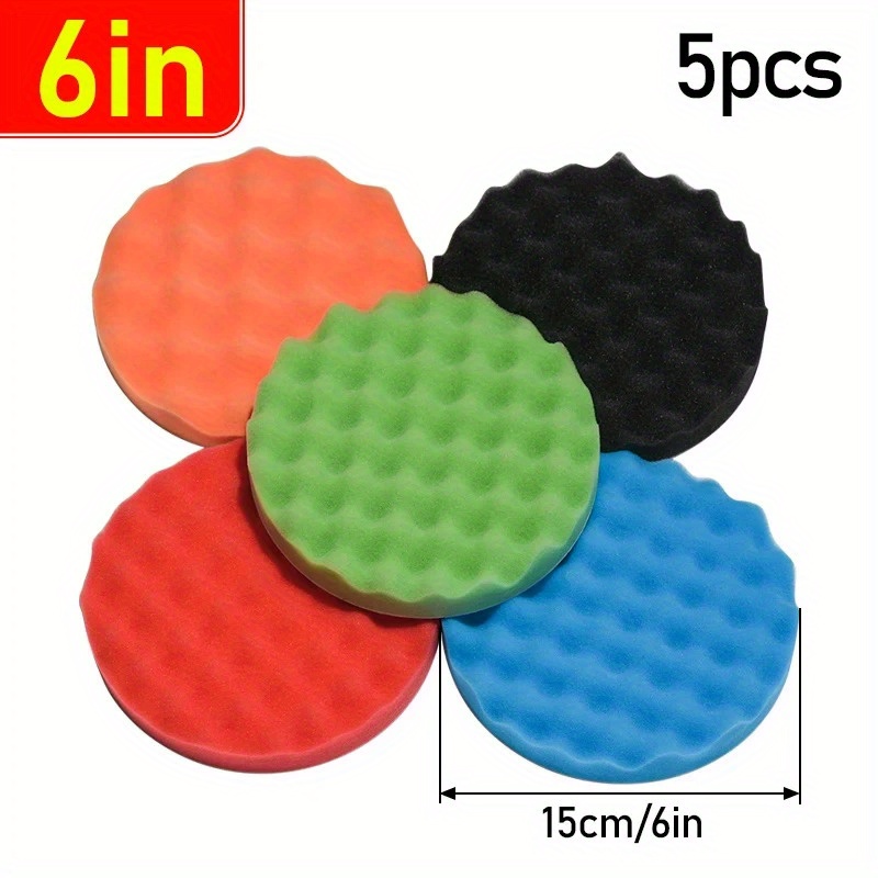 E-shop 5 Stk. 150/180 mm Auto-Polierpads 5/6/7 Zoll Schwamm-Polierer Reinigungs-Wachswerkzeug Auto-Pflege-Polier-Set Polier- Reinigungswerkzeug