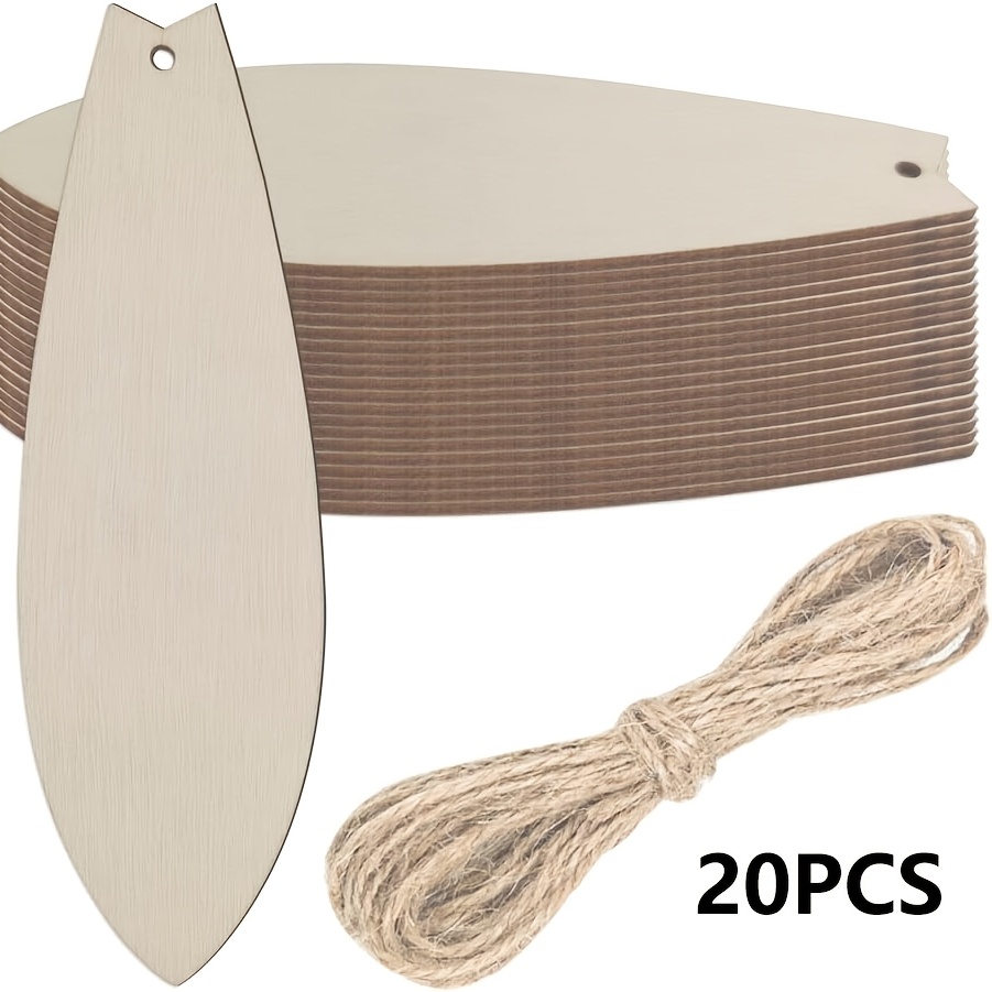 TEMU Plat 2D, 20 Planches de Surf Creuses en Bois à Soi- sous de Planches de Surf Évidées, avec Trous pour Cordelette et Étiquettes en Bois, Convient