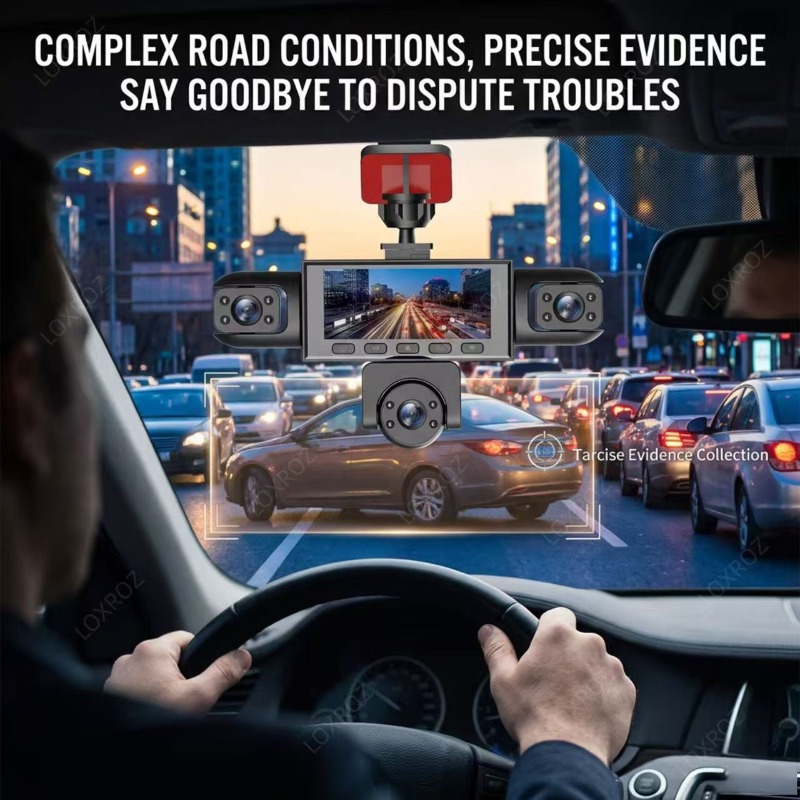 Wzxlifescult 4/5 Camera Car Dash Cam, 360° Surround Coverage, 1080P Front, 720P Rear & Inside Recording, Night Vision, WDR, Loop Recording, Parking Monitor