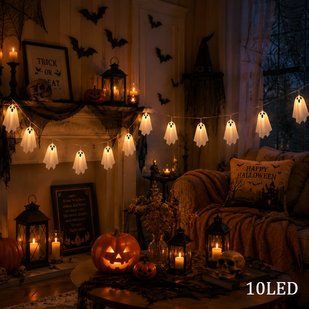 TEMU Halloween 10led Icicle String Lights Battery Operated (batteries Not Included) Spooky Hanging Lights Halloween Decorations For Home Wall Window