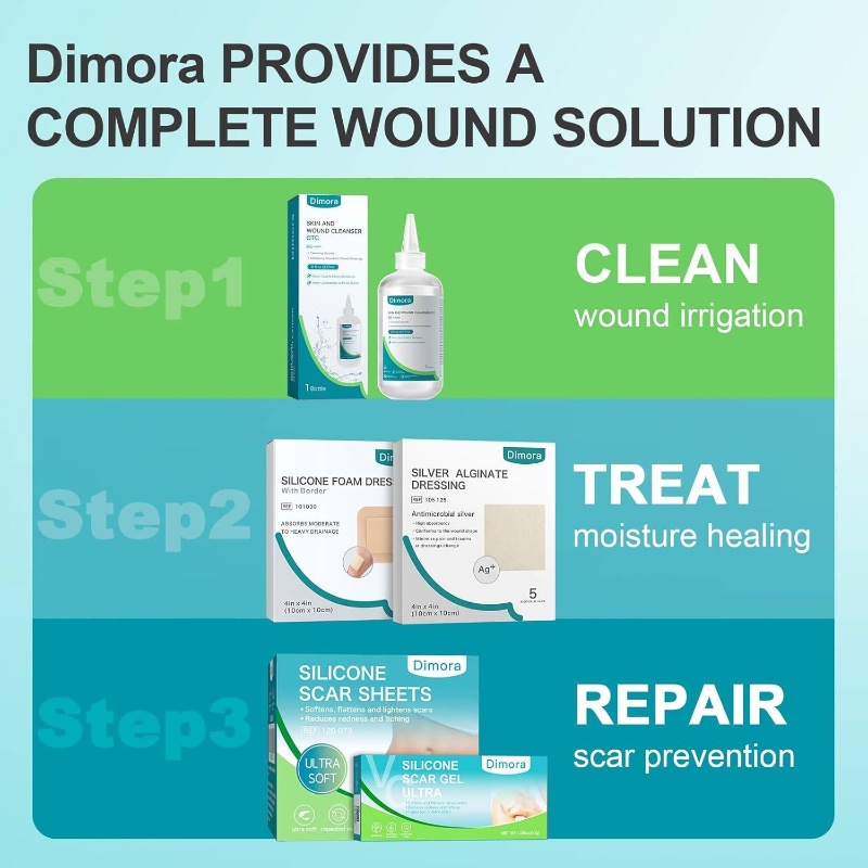 10 Pack Foam Dressing with Border Adhesive - Waterproof 4x4 Inch Wound Care, Heavy Drainage Absorbent Non-Woven Bandage, Individually Wrapped for Hygiene, 4x4cm Cut-to-Fit for Sensitive Light & Sensitive Wounds, Post-Surgery & Chronic Conditions - M