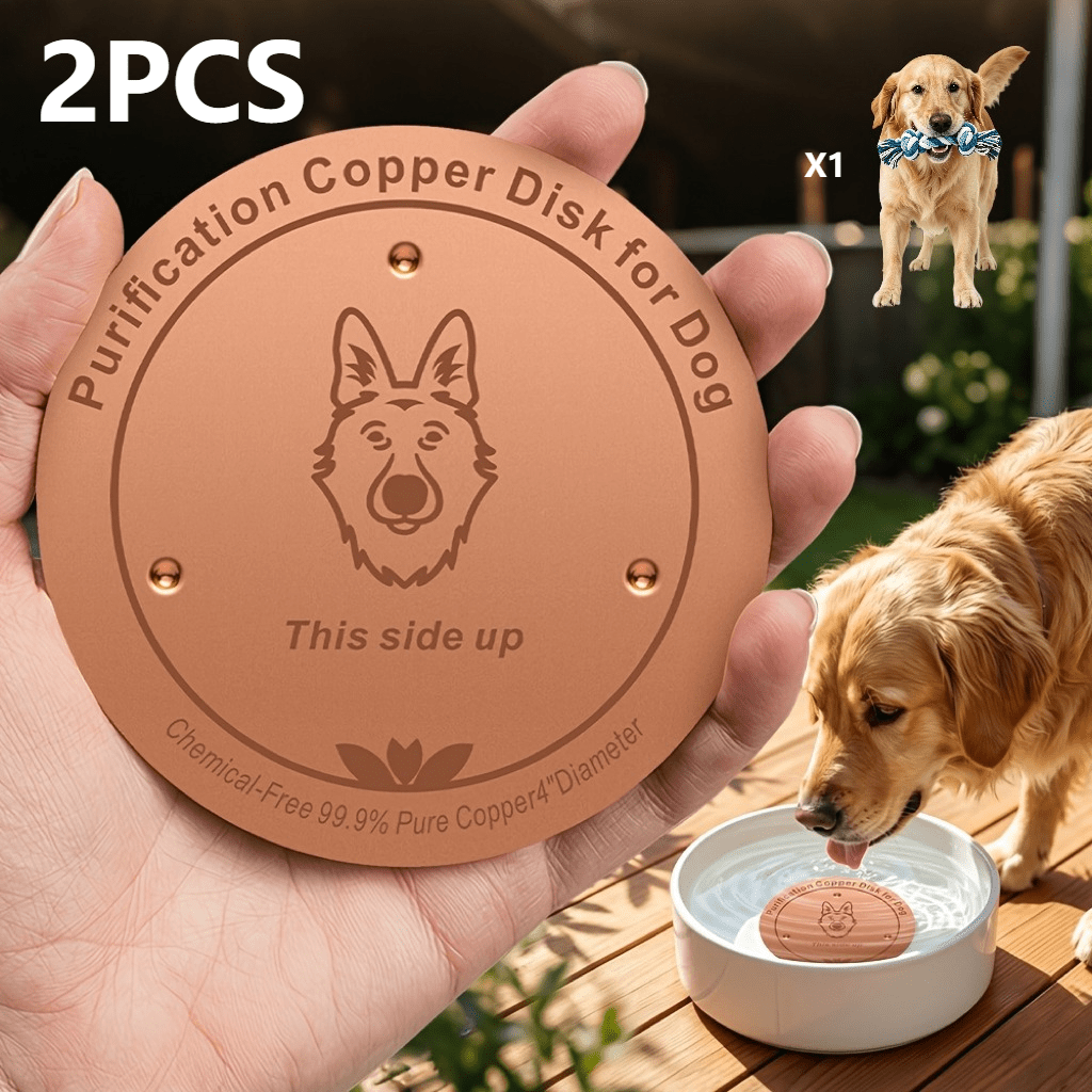 TEMU 2pcs Set Copper Pet Water Filter Bowl Made Of 99.9% Pure Copper. Reusable For All Kinds Of Pets Including Dogs, Cats, Cattle And Chickens.