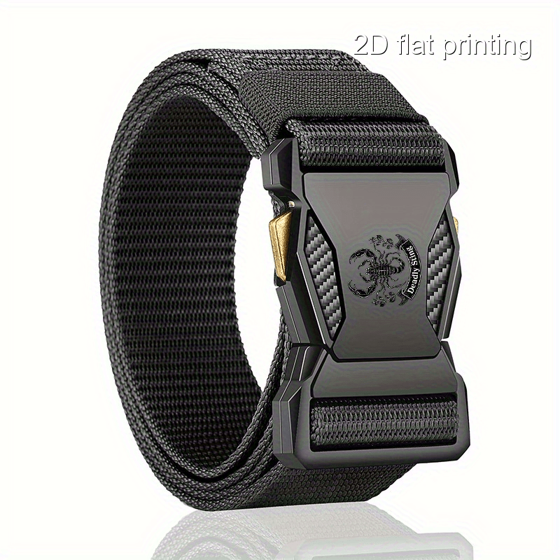 Men'S Scorpion Pattern Automatic Buckle Canvas Belt