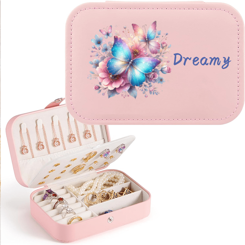 Personalized Sparkle Glitter Butterfly Jewelry Storage Box