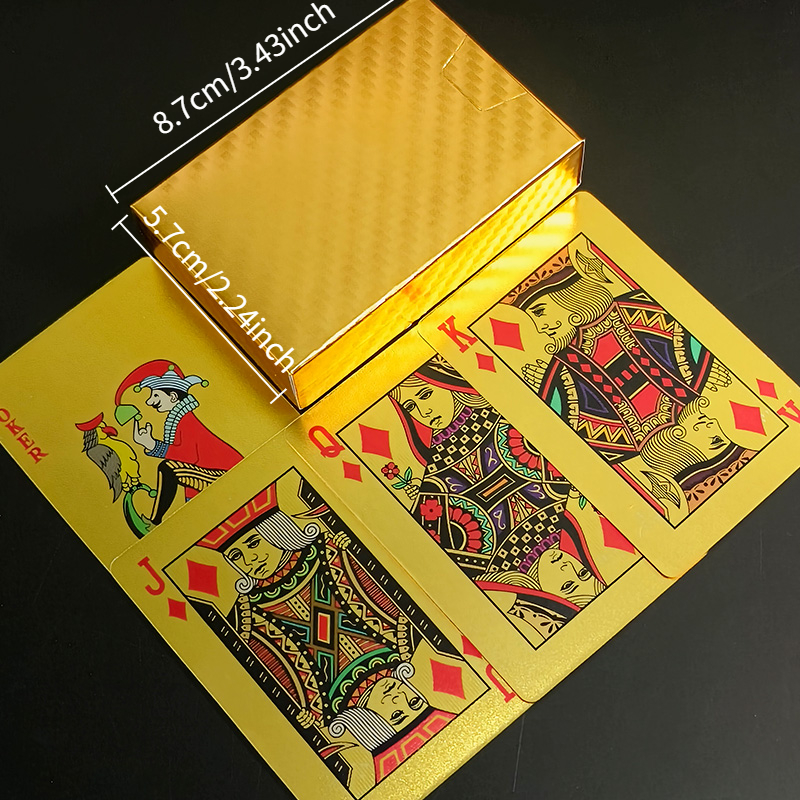 Luxurious Gold-Foil Plaid Playing Cards, Standard 54-Card Deck