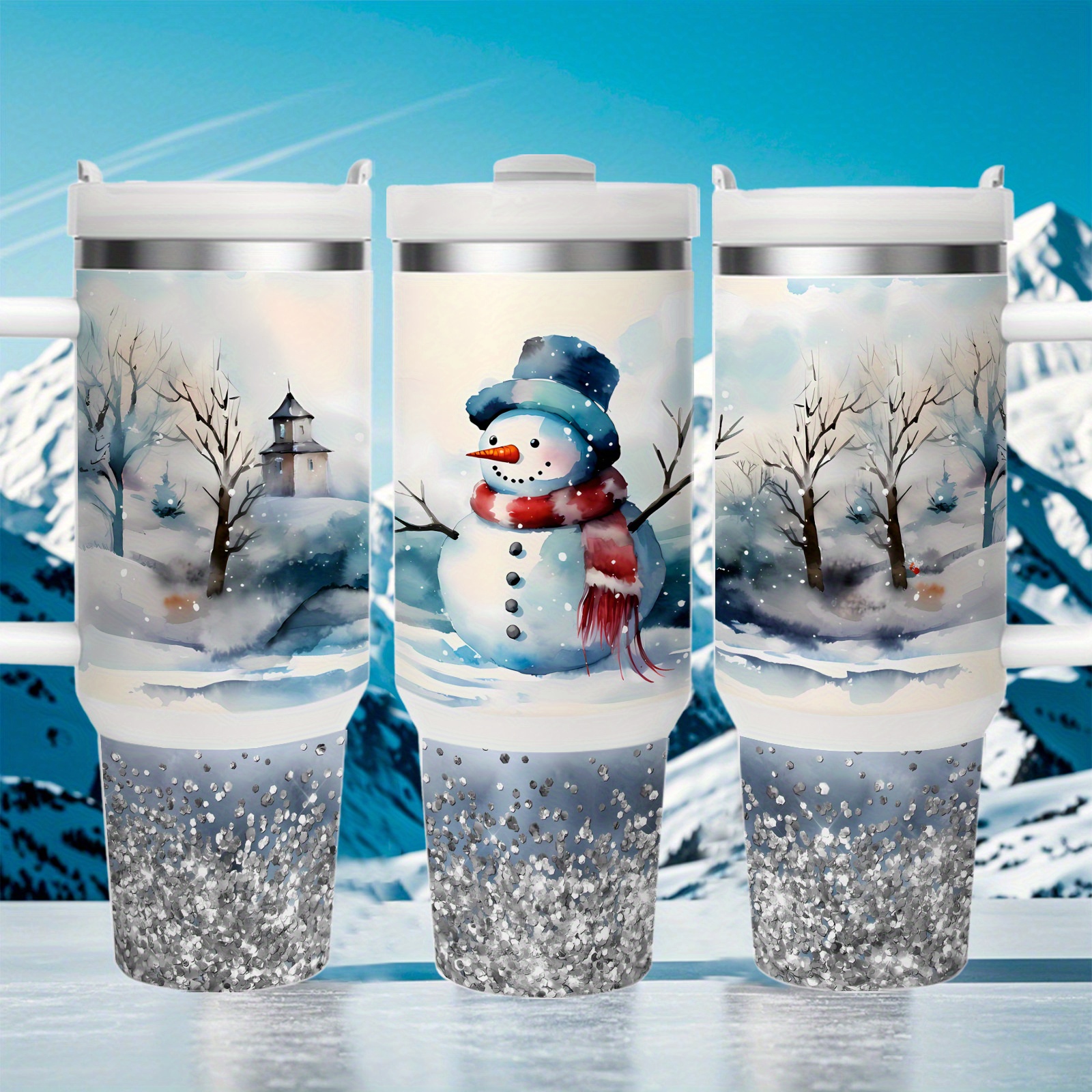 

1pc Snowman 40oz Insulated , 304 Steel, Hot For 12 , For 24 , Bpa-free, Gift For