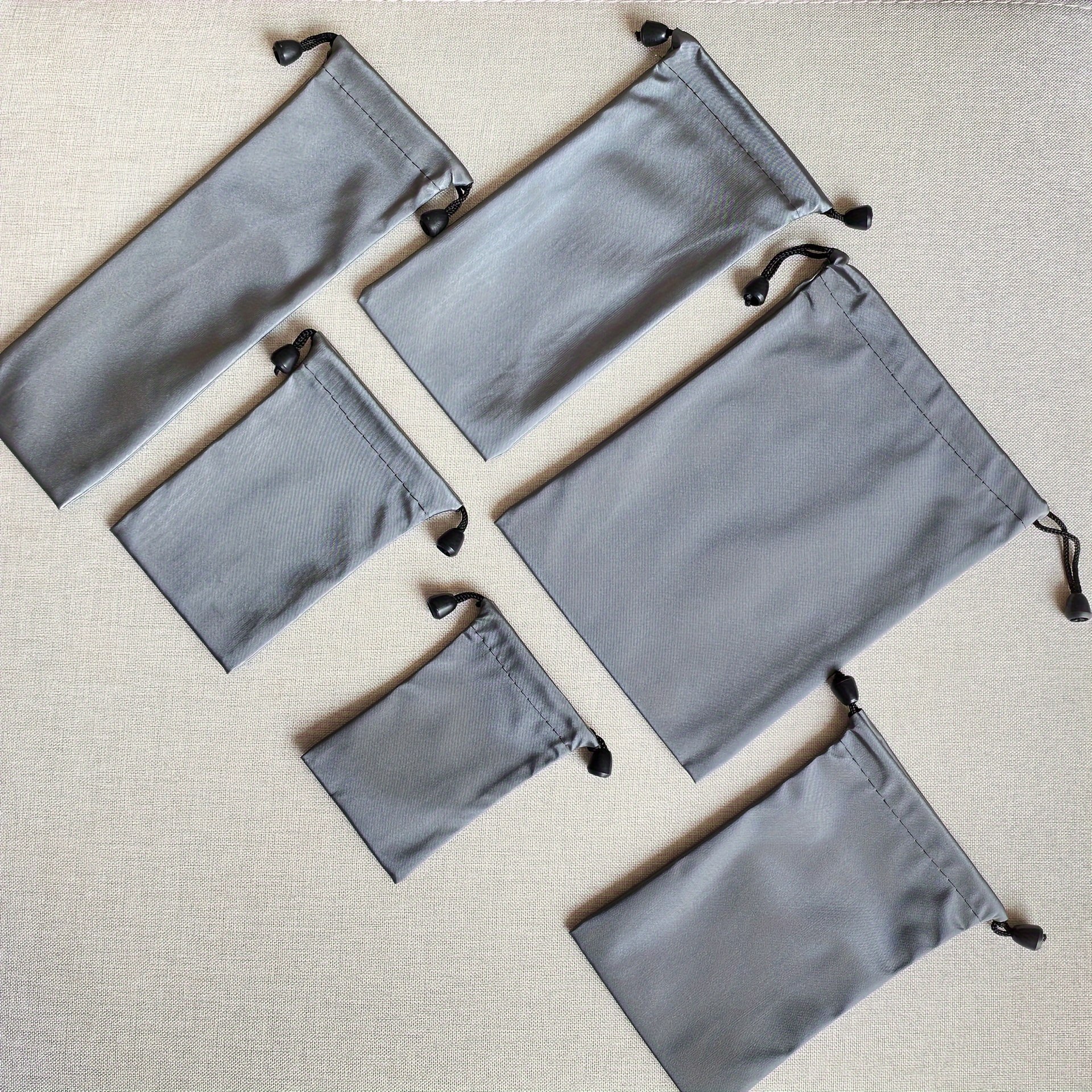 6pcs Versatile Drawstring Bag - Adult Toys, Phones, Power Banks & Jewelry Storage - Gray