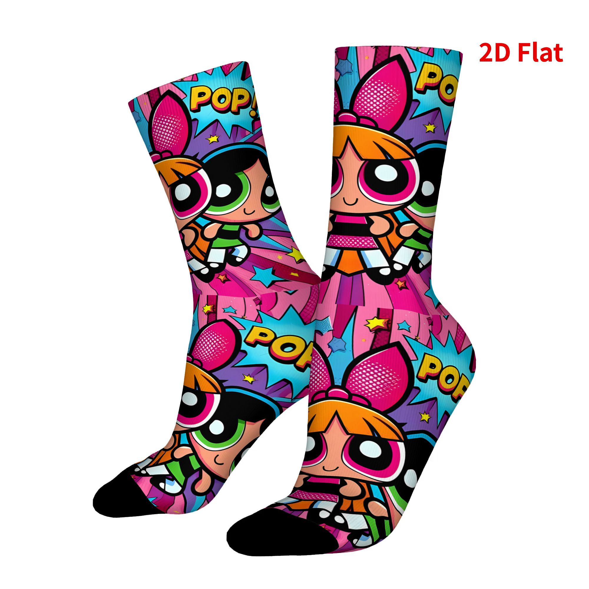 TEMU Calcetines para hombre de Superpoderosas, ropa casual de moda con diseño de estampado 2D