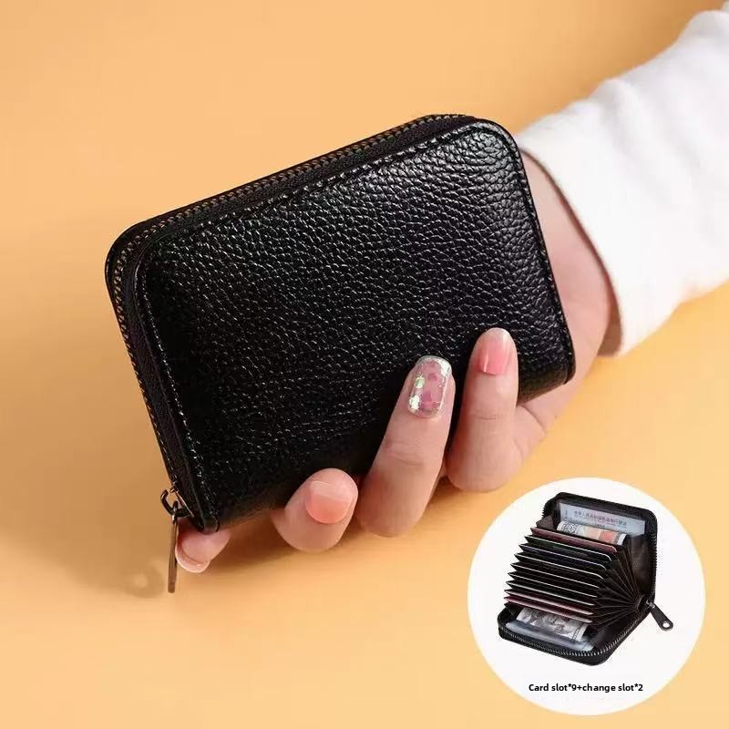 TEMU Women's Anti-theft Wallet, Wallet, Credit Card Holder - Fashionable Zipper Design, Solid Color Minimalist Style, With Multiple Card Slots, Coin