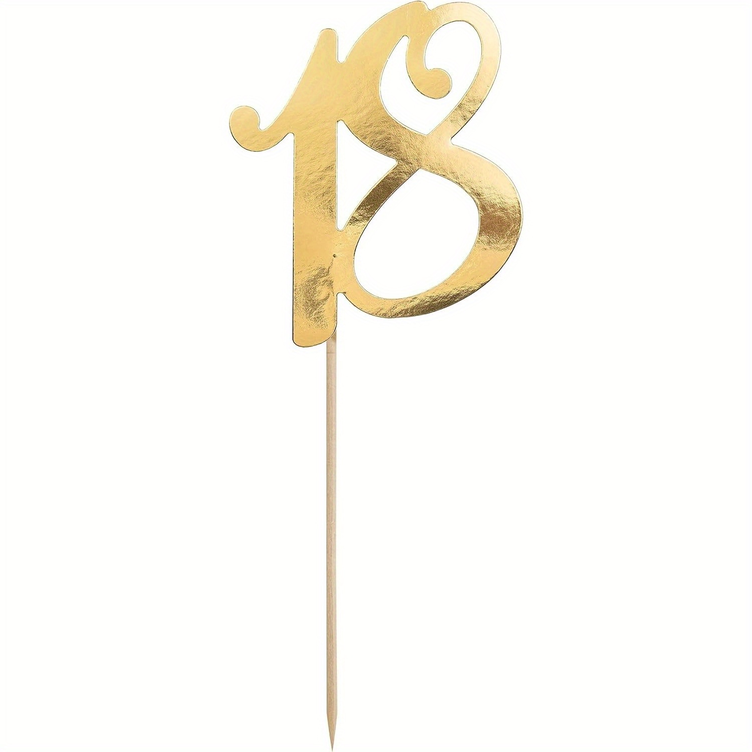 Image of 1pc Golden 18 Cake Topper Cake Decorating Supplies For Ruby Anniversary 18th Birthday Party Cake Decoration Mr Mrs Golden Eighteen Years Celebration