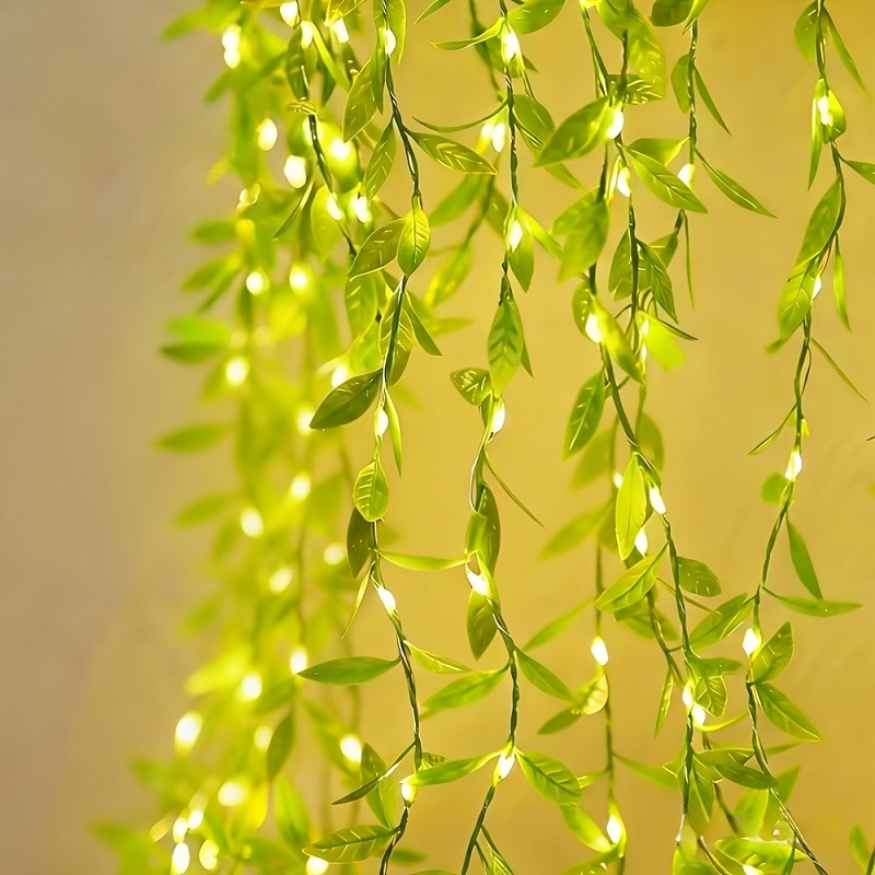 TEMU [green Fairy Lights] 90/180cm 10/20leds Green Fairy Lights | Led Vine Garland With Bulbs, Bedroom, Wedding, Party, Christmas, Holiday And