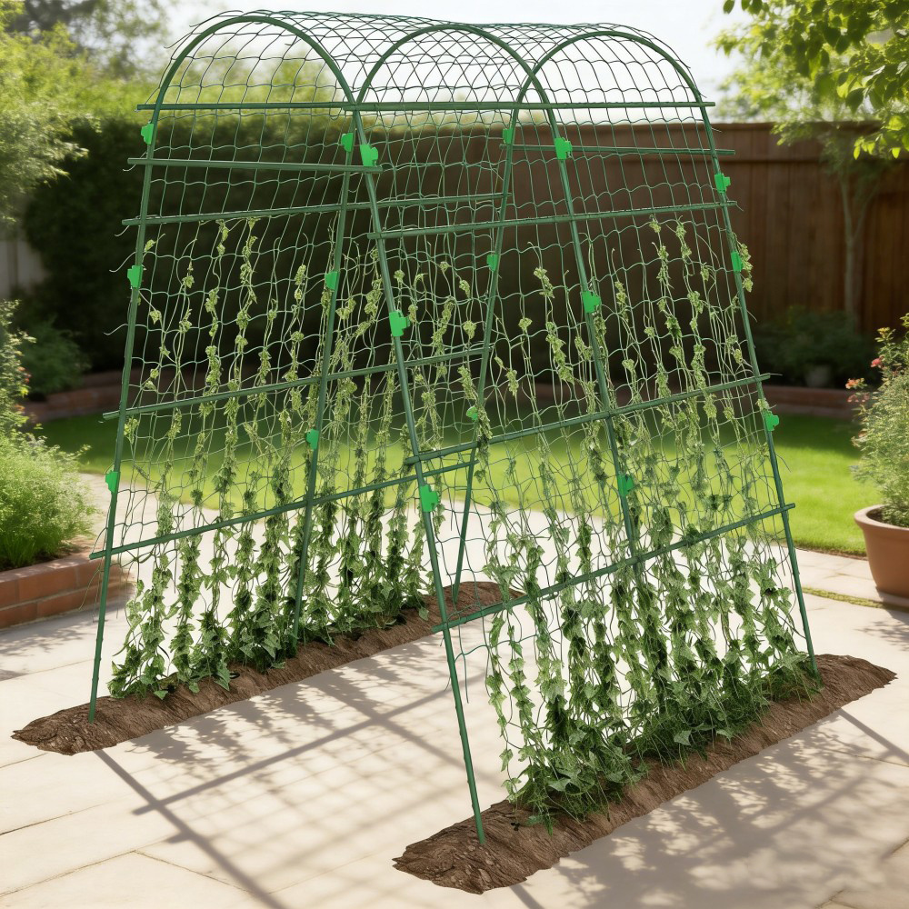 Metal Trellis Rust-proof Plant Climbing Support For , 144 X 167 X 206cm Garden Trellis For Tomatoes Vegetables Flowers Climbing Plants, Black