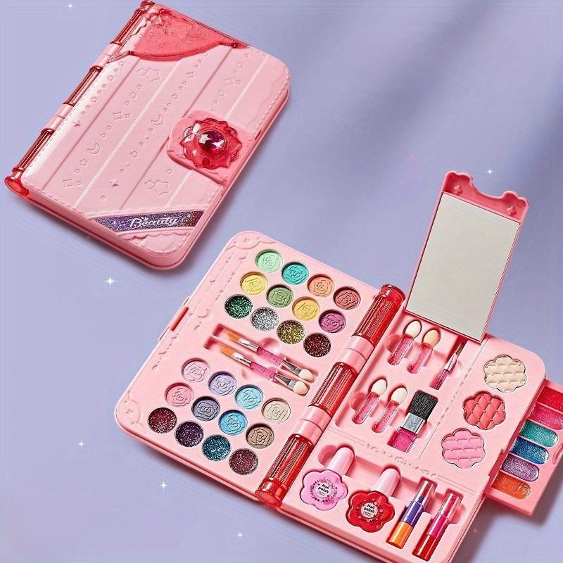 Makeup Set, Princess Makeup Box, Birthday Gift, Washable Cosmetics, with Mirror