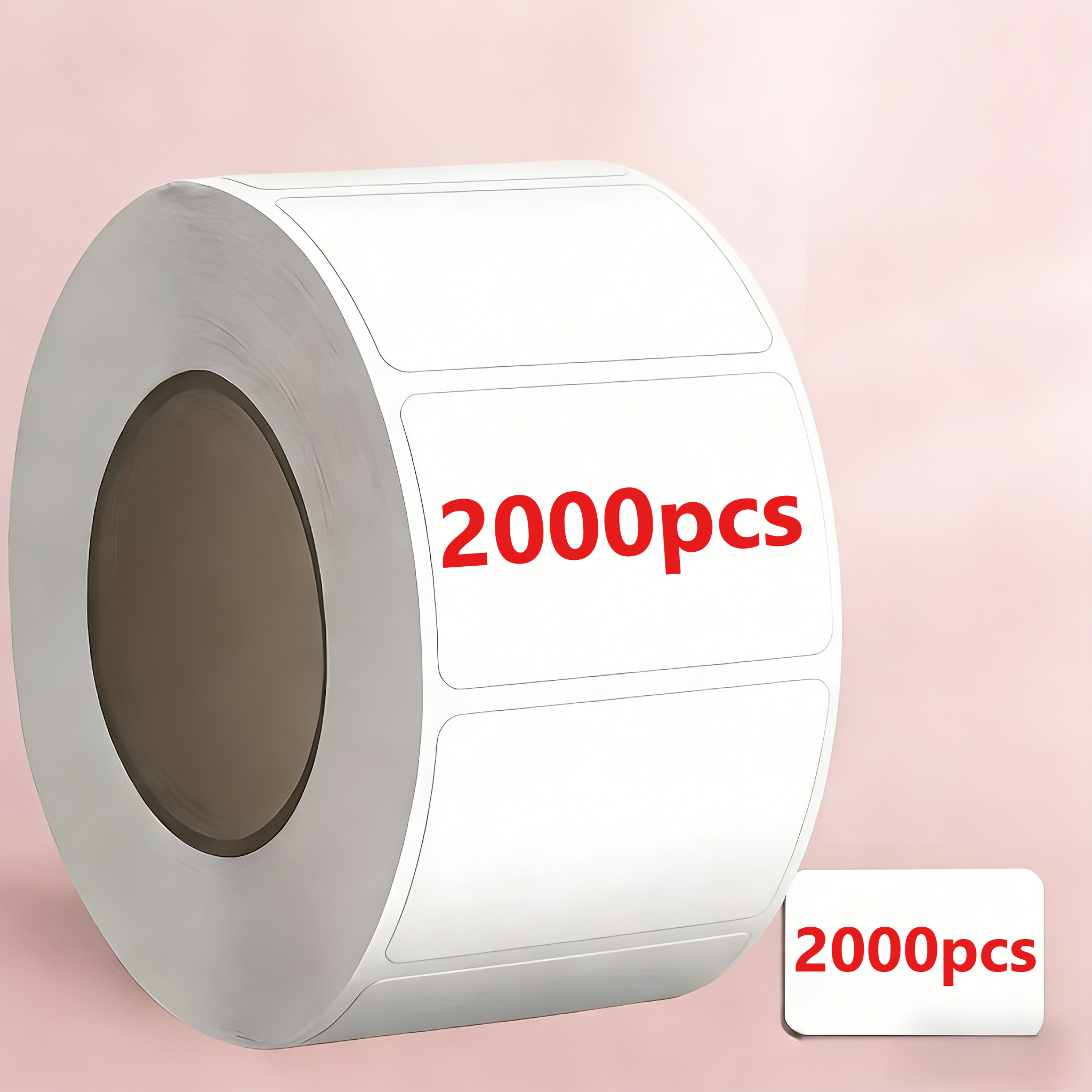 E-shop 2000 Stück Wiederverwendbare Selbstklebende Etiketten - Rückstandsfrei, Leicht Abziehbar, Hohe Haftung und Ölbeständig, Weiße Rechteckige