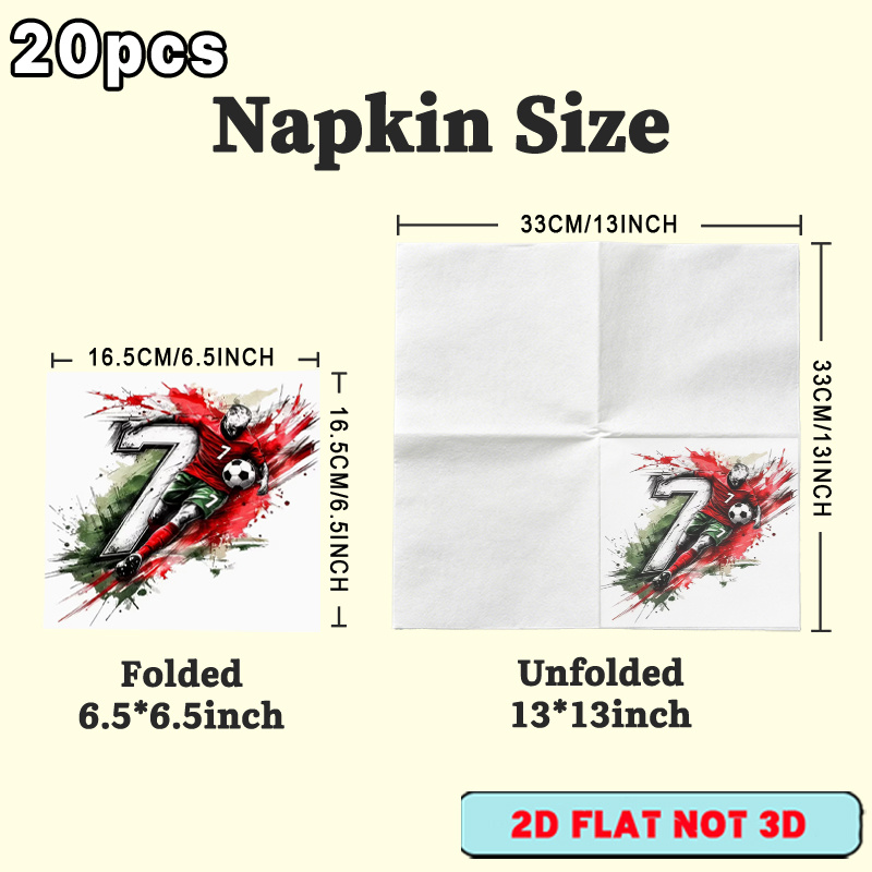 TEMU 20 serviettes de soccer numéro , motif sportif éclaboussures, pour fête, papier de fête en extérieur, papier de restaurant , serviettes de