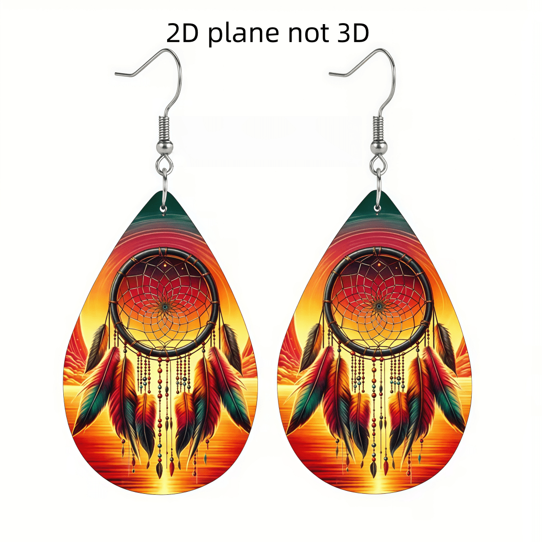 Women's Sunset Teardrop Acrylic Dangle Earrings