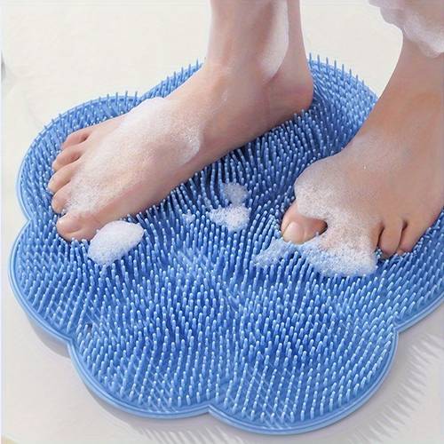1pc silicone mat for scrubbing slip resistant easy to clean bath massage pad designed exfoliation and relaxation