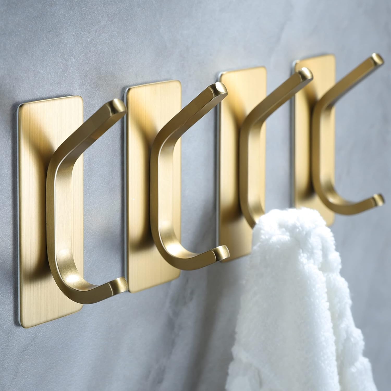 TEMU 4 Pack Stainless Steel Wall Hooks Suitable For Wall - Heavy Duty Sticky Hooks, No Drill Installation, Bathroom/kitchen/bedroom Hooks For Towels,