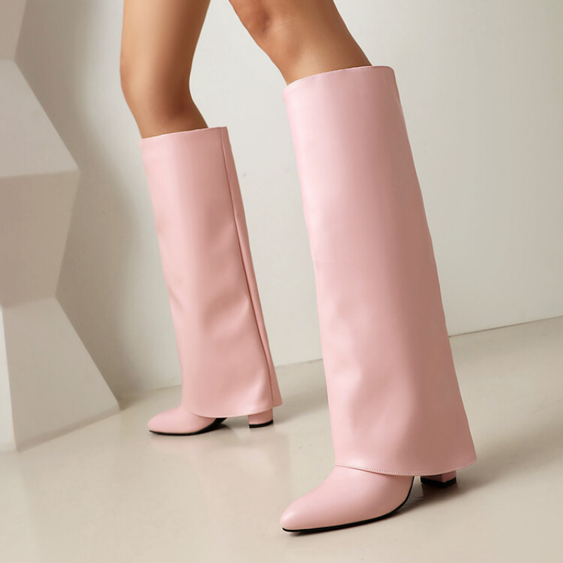 Image of Simple Trouser-style Boots, Knee-high Boots, Women Shoes