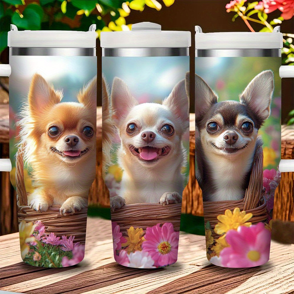 

Chihuahua-themed 40oz Stainless Steel - Leakproof With Lid & Straw, & All