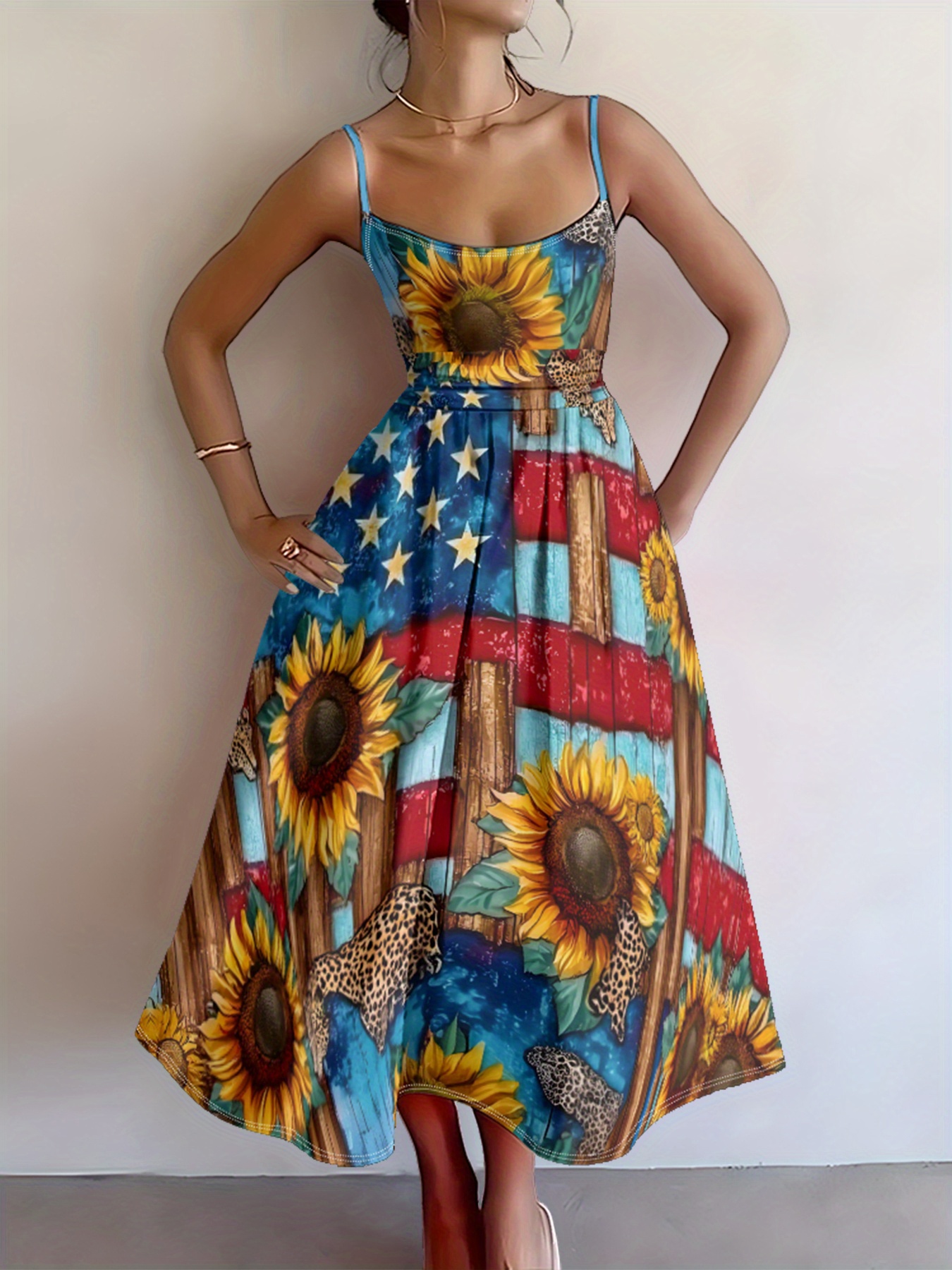 sunflower dress sold on Temu United States