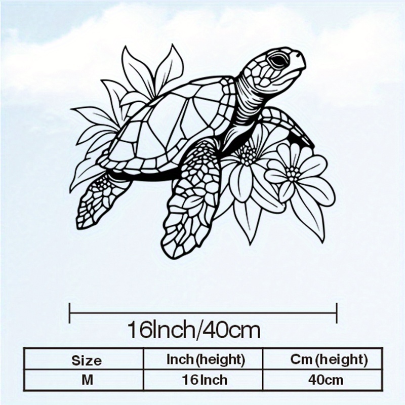 TEMU 1pc Sea Turtle Wall - Modern Rustproof Iron Mural With Sea, Horizontal Marine For Wall Hanging, Horizontal Panel For Office, Decor -