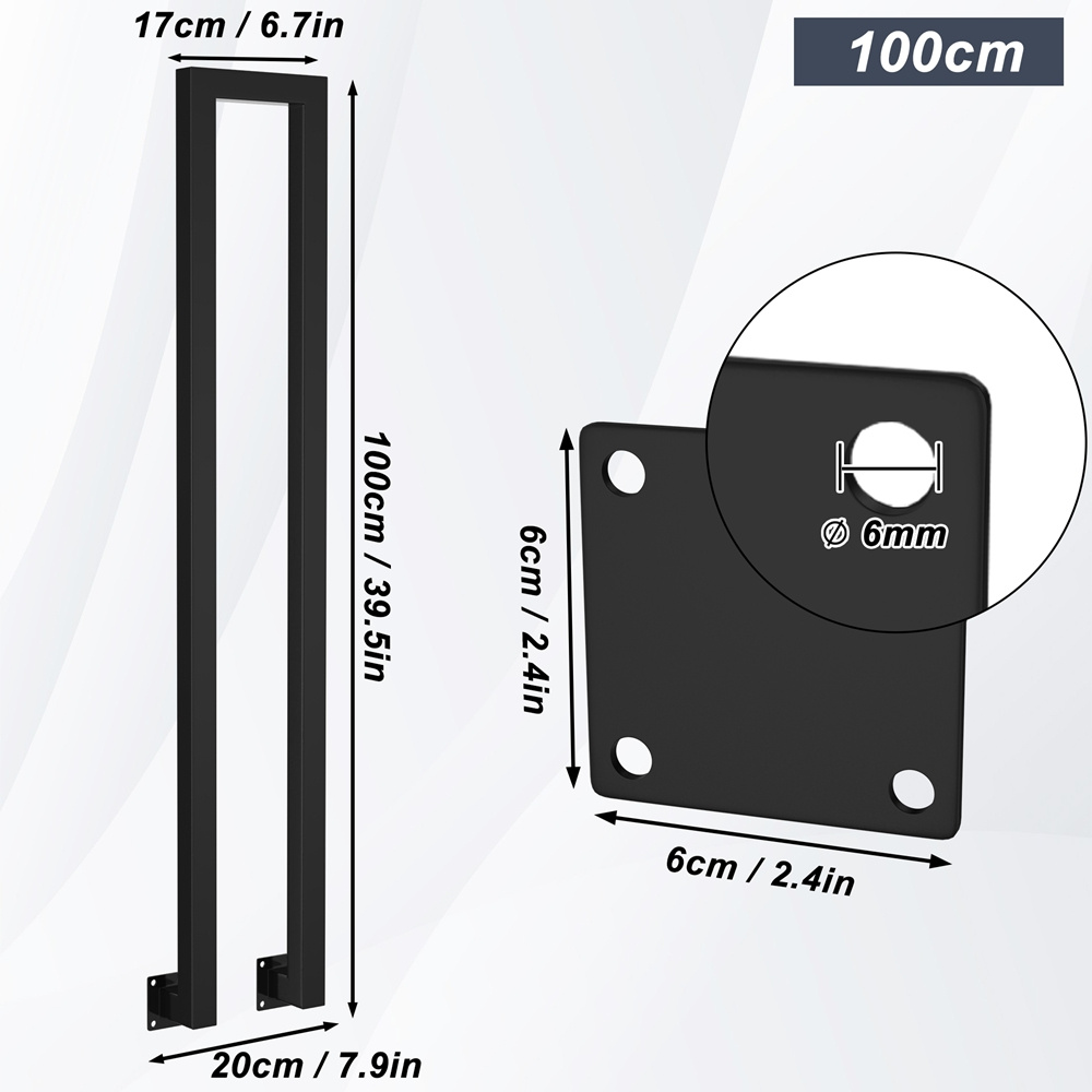 Stair Railing, U-shaped Metal Railing, Handrails, Safety Railing, Black (side Mounted) (85 Cm/90 Cm/95 Cm/100 Cm)