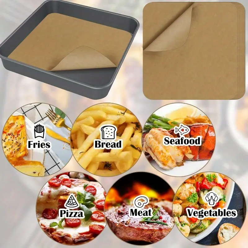 120 sheets 12 inch air fryer parchment paper squaresnon stick baking disposable paper liner compatible with sp101 sp201 sp301 sp351 pre cut unbleached parchment paper for Product details 5