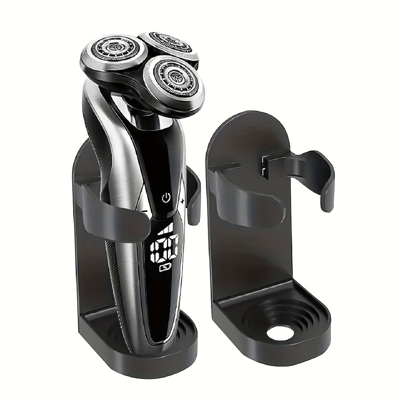 TEMU 2pcs Hh&whftlf Electric Shaver & Razor Wall-mounted Stand With Toothbrush Holder - Space-saving Bathroom Shelf, Hanging Shelf Unit Suitable For