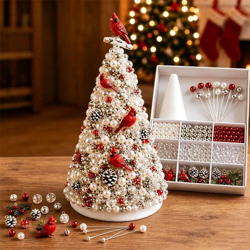 DIY Beaded Christmas Tree Craft Set for Festive Home Decoration
