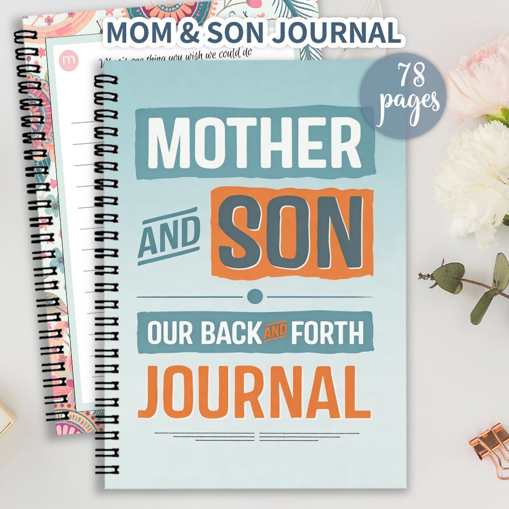 TEMU 1pc Mother And Son Journal Planner, Spiral Notebook - A Shared Journal For Meaningful , Memories & Connection | An Interactive Notebook For