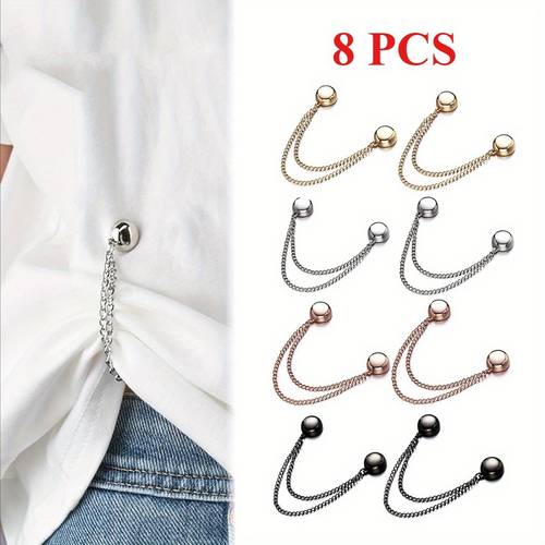 8pcs magnetic clothing clips suitable for women t shirt pants multi color magnetic shirt clips with hold for collar closures hem shortening t shirt cinch collar adjustments no hem fasteners