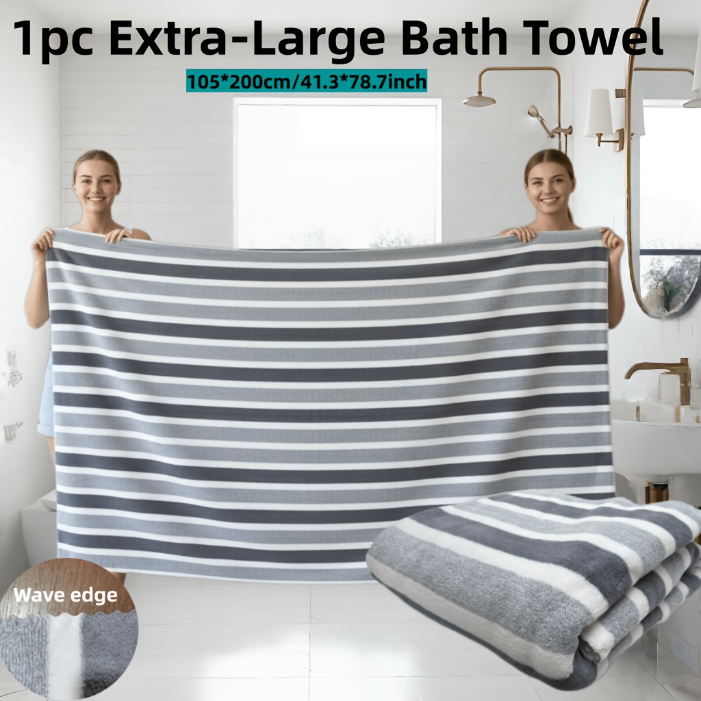 TEMU Asciugamano da bagno 1 pz extra large/grande, misura: 105 x 200 cm (41,3 x 78,4 pollici)/ 70 x 140 cm (27,5 x 55,1 pollici), 300 g/m簡 in pile di