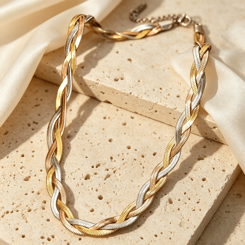 Women's Golden Plated Thick Hook Closure Chain Necklace