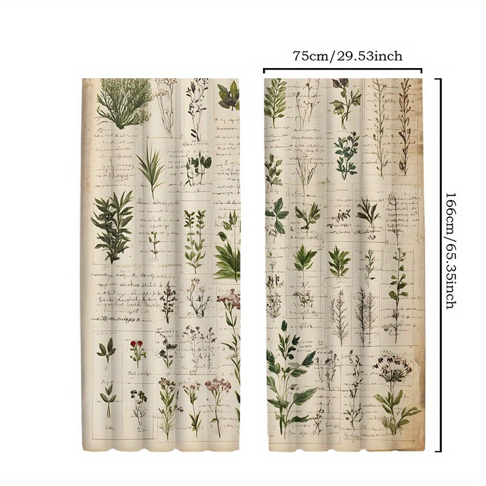 TEMU Juego de 2 Cortinas con Planta de Hierbas para , Dormitorio, Cocina, Baño y Decoración del Hogar
