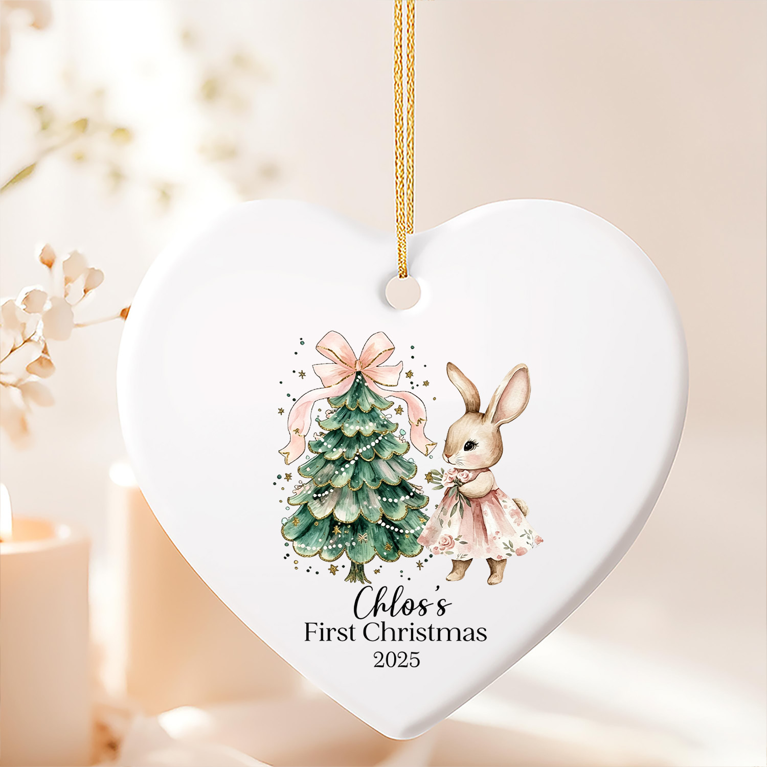 Personalized Baby's First Christmas Ornament with Name & Date