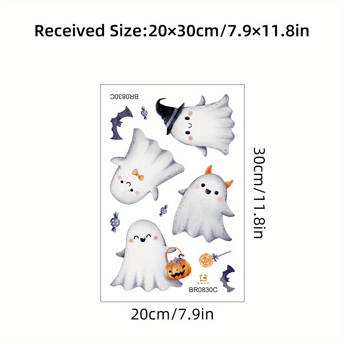 TEMU 1pc Cute Bat Halloween Window Stickers - Double-sided Visibility Pvc Self-adhesive Decals For Stained Glass & Haunted Castle Decor, Removable
