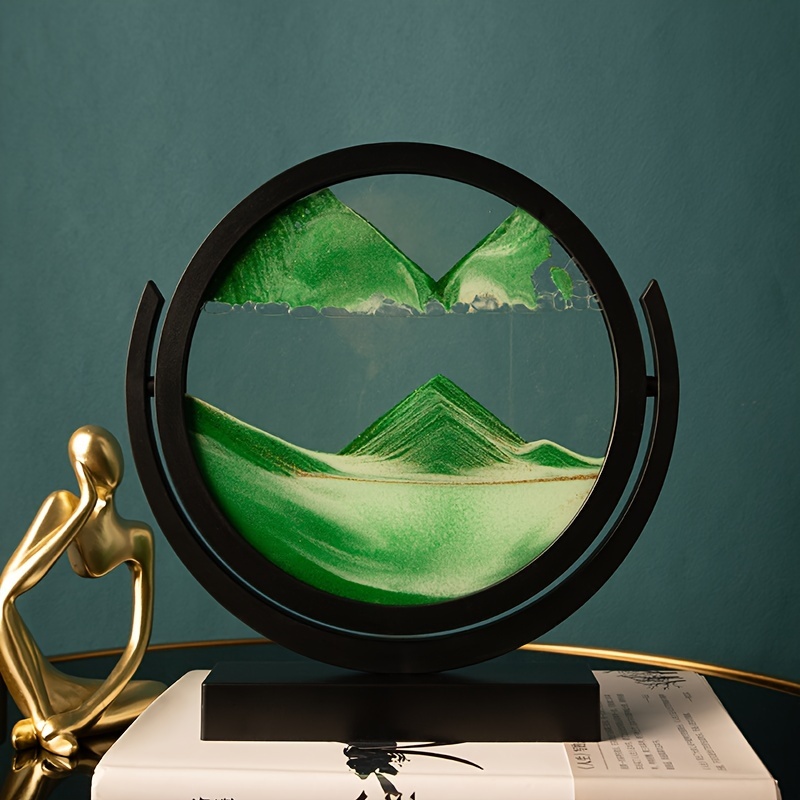 TEMU 3D Sandkunst Wohnzimmer Sanduhr Glas Ornament Abschlussgeschenk, Landschaftsmalerei Büroschrank Dekor, Outdoor Feiertagsdeko, Weihnachtsdeko,