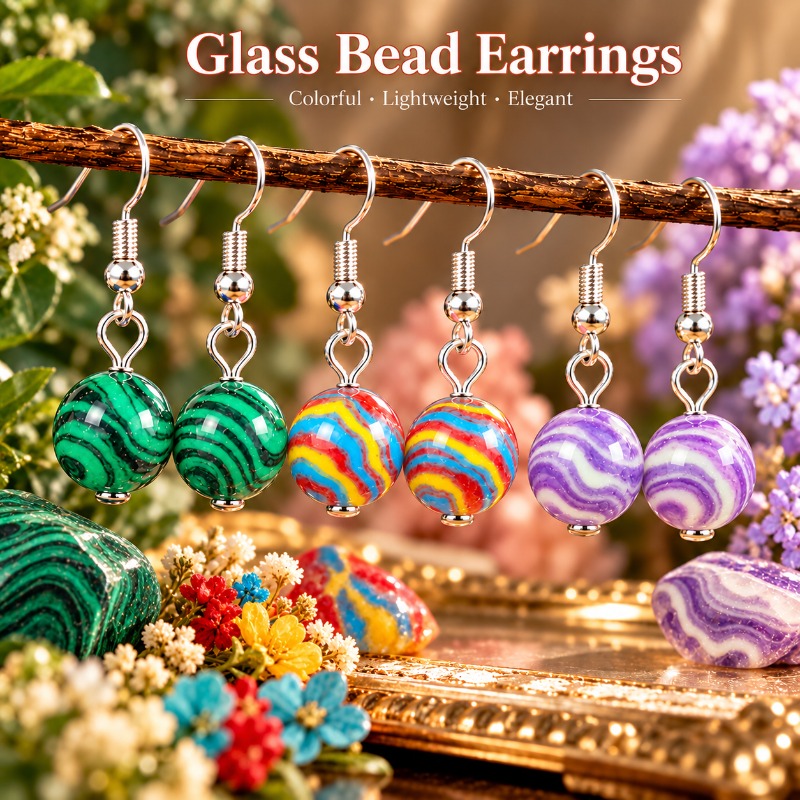TEMU 3-plece Set Of Minimalist Vintagell Naturalstone , Bohemian Style, Suitable For Daly Wear And Party Acessortes, High-quality Earrings