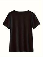maillot de fête anniversaire maman - t-shirt femme manches courtes décontracté avec design confetti , polyester extensible moyen, col rond lavable en machine pour printemps & été, haut amusant et confortable