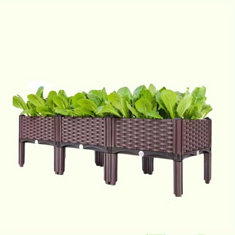 Image of 5-tier Elevated Planting Rack Balcony Gardening Essential Rectangular Vegetable Planter With Legs Extra-large Outdoor Container