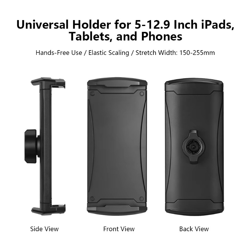 TEMU Soporte universal ajustable con clip para tabletas para iPad 5-12.9, soportes móviles, orificio de 17.4 mm, soporte de abrazadera para tablet PC