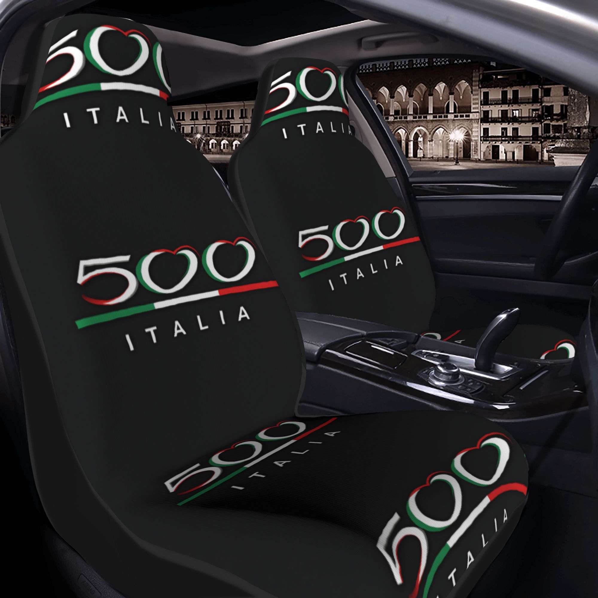 TEMU Set 2 coprisedili per auto "500 Italia: una di italiana ed eccellenza del design moderno" per modelli di veicoli universali, inclusi SUV e ,