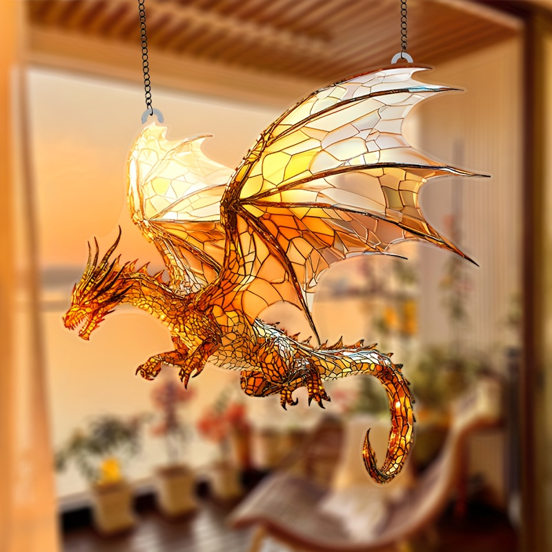 

Attrape-Lumière Dragon Volant 2D 8 Pouces X8 Pouces - Tracé de Couleur en Acrylique, Décoration pour & , pour les de