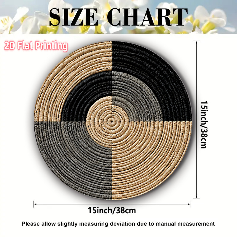 TEMU Lot de 4 sets de table ronds pour table à manger - Protège-tables rétro spirale beige, vaisselle antidérapante résistante à la chaleur, lavables