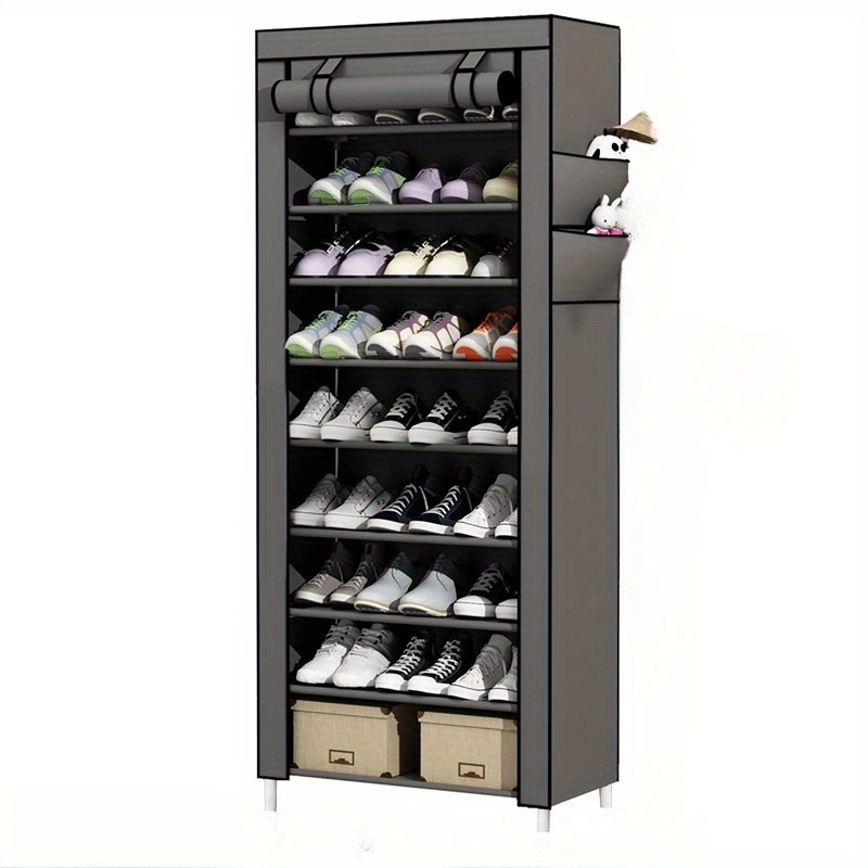 TEMU 10-tier Shoe Storage Unit (4/ 10 Layers ) - Dustproof, Compact Shoe Organizer With Large Capacity, Easy Assembly & Mobility, Ideal For , Storage