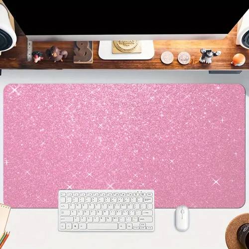 musmatta skrivbordsmatta datorunderlägg 2d xxl xl l stor spelmusmatta, stor rosa glitter stjärnhimmel musmatta - halkfri gummimatta för spel & kontor, för spelare & yrkesverksamma, hållbar rektangulär design, idealisk gåva, musmattor för skrivbord, 2d