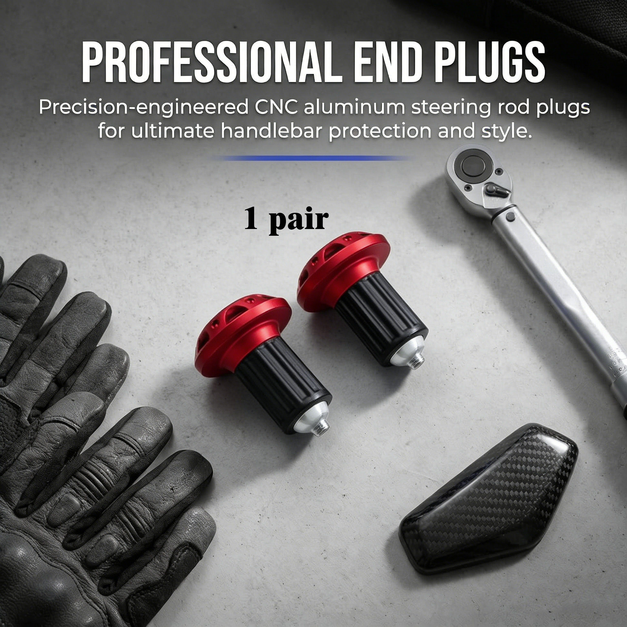 TEMU Bouchons d'extrémité coulissants durables pour tige de direction de de moto pour pièces de moto tout-terrain Yamaha KTM