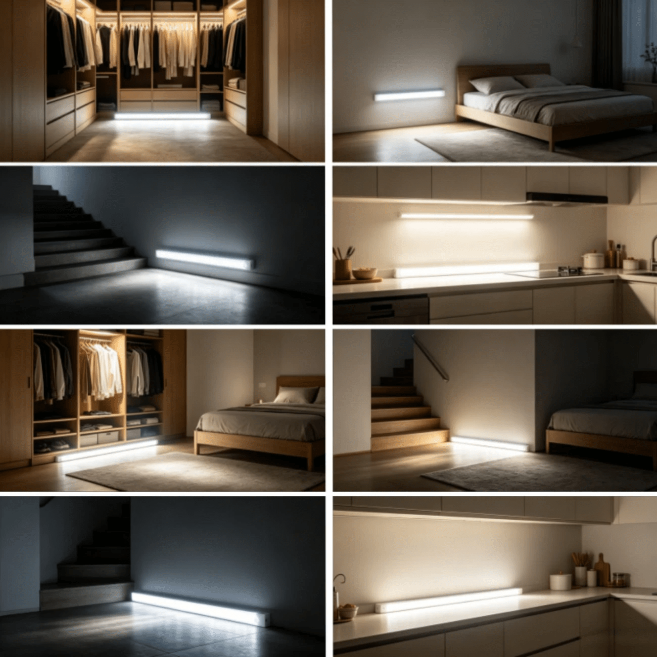5pcs Magnetic USB Induction Night Light Set, Warm White